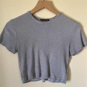 Blue stripped crop top brandy Melville